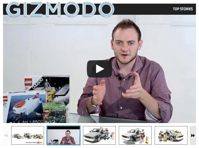 On the cover of Gizmodo when we announced the Back to the Future DeLorean Time Machine.